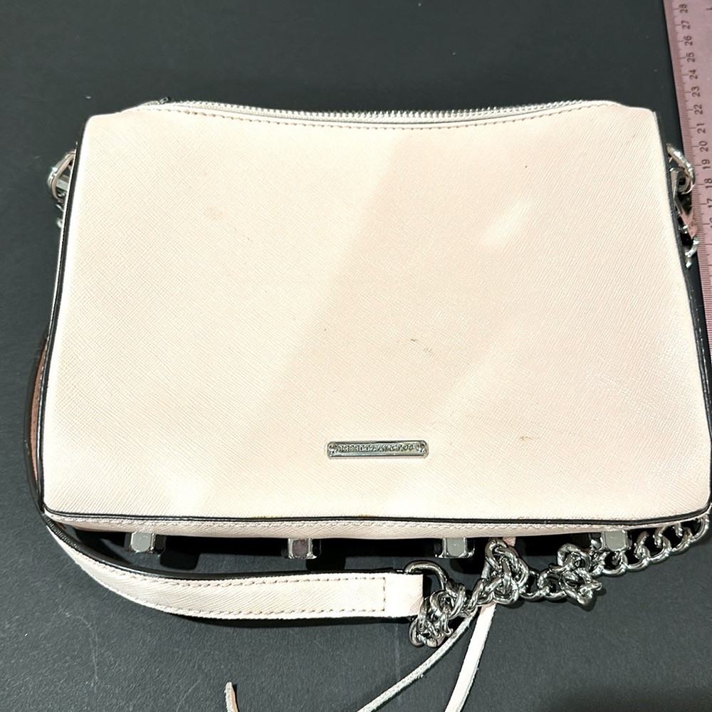 Rebecca Minkoff crossbody purse. Light pink with silver hardware